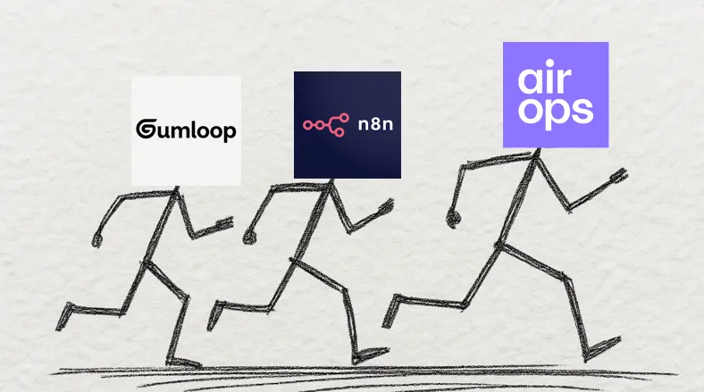 AirOps vs Gumloop vs n8n: AI workflow automation tools hero image
