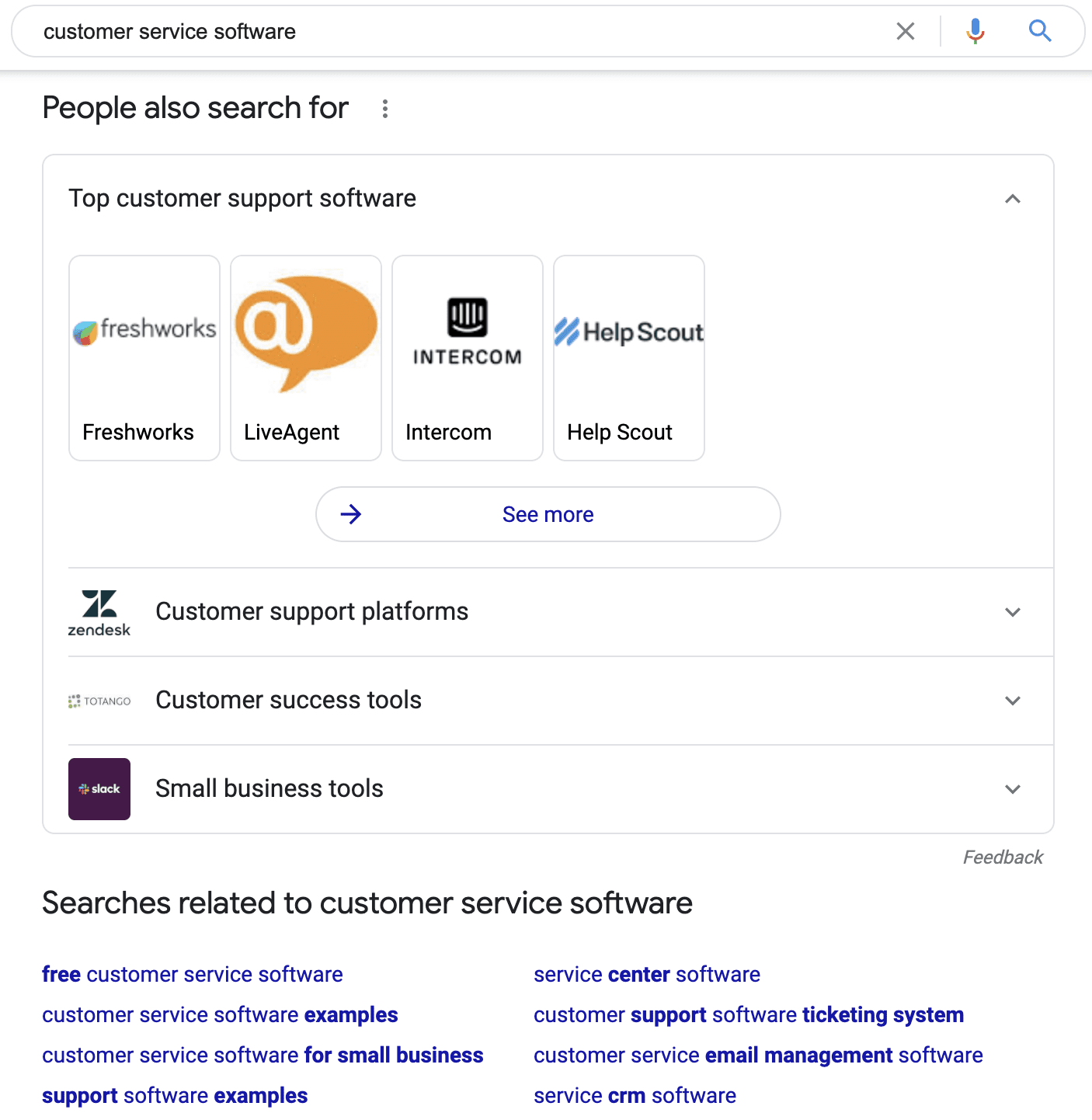 Google related searches